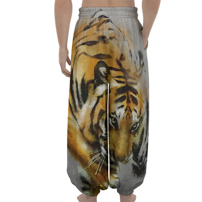 Tiger Painting Print Lantern Pants