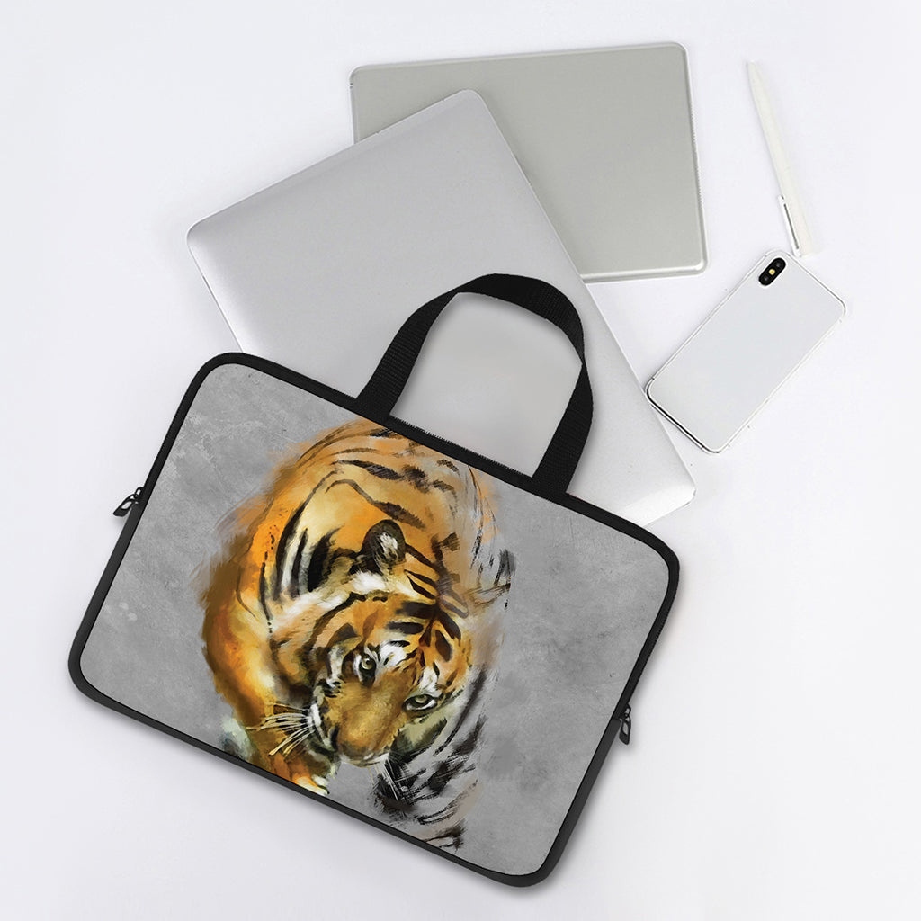 Tiger Painting Print Laptop Sleeve With Handle