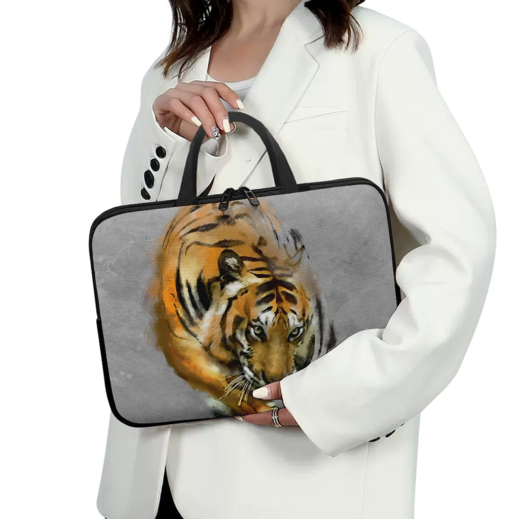 Tiger Painting Print Laptop Sleeve With Handle