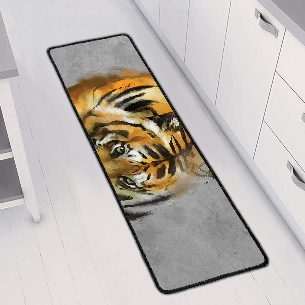 Tiger Painting Print Long Kitchen Mat
