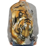 Tiger Painting Print Long Sleeve Baseball Jersey