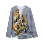 Tiger Painting Print Long Sleeve Short Coat
