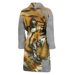 Tiger Painting Print Men's Bathrobe