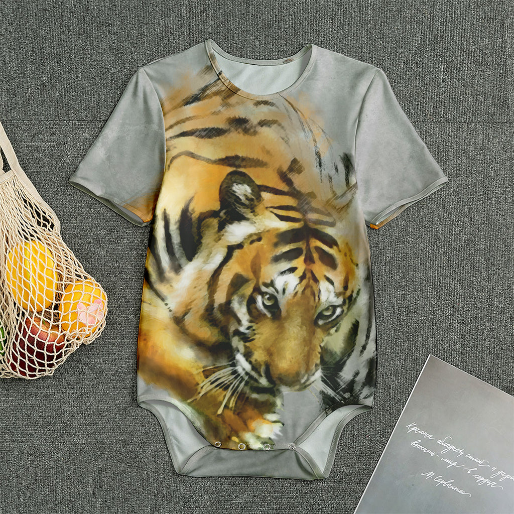 Tiger Painting Print Men's Bodysuit