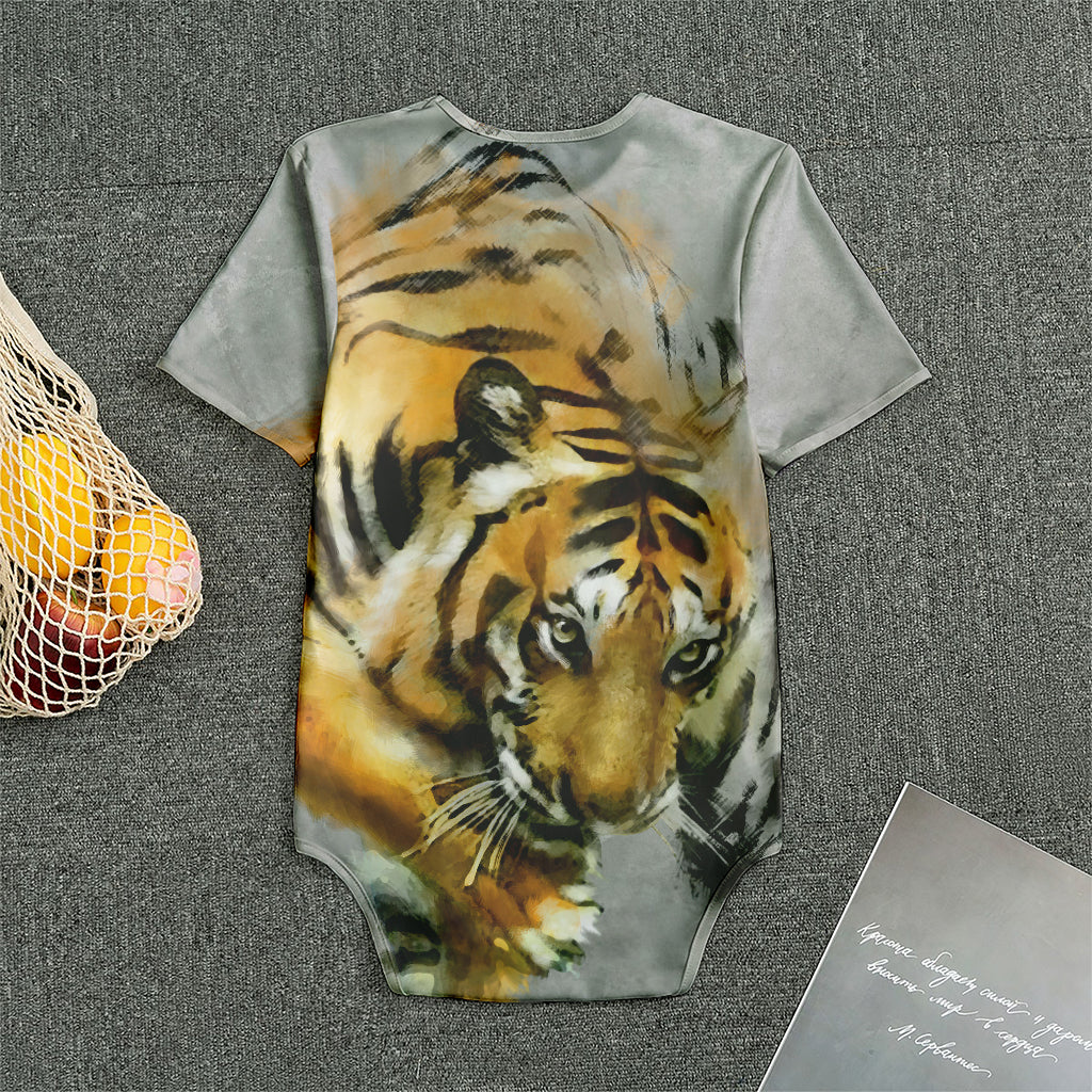 Tiger Painting Print Men's Bodysuit