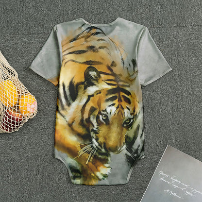 Tiger Painting Print Men's Bodysuit