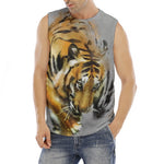 Tiger Painting Print Men's Fitness Tank Top