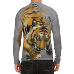 Tiger Painting Print Men's Long Sleeve Rash Guard
