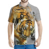Tiger Painting Print Men's Polo Shirt