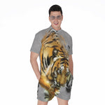 Tiger Painting Print Men's Rompers