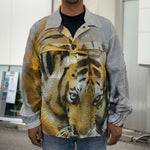 Tiger Painting Print Men's Shirt Jacket