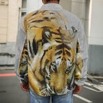 Tiger Painting Print Men's Shirt Jacket