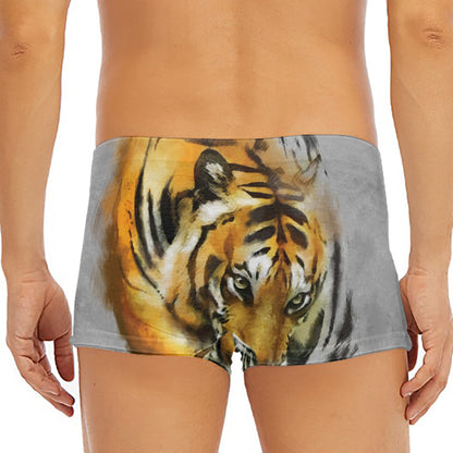 Tiger Painting Print Men's Short Boxer Briefs