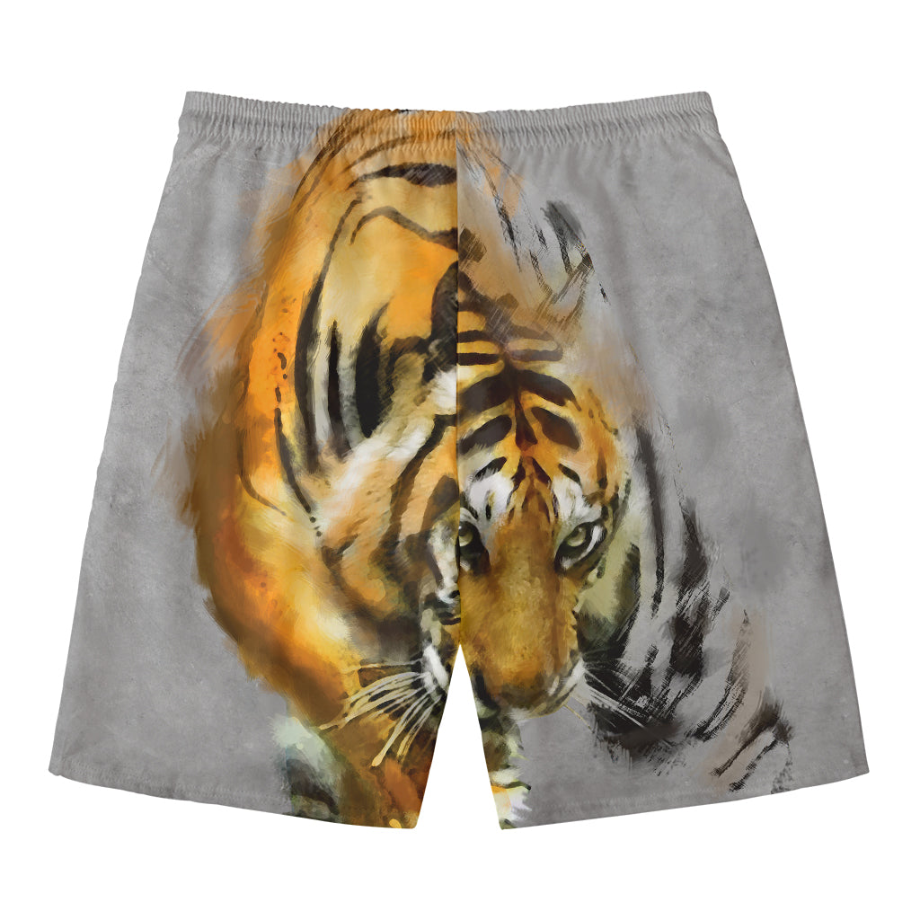 Tiger Painting Print Men's Swim Trunks
