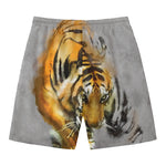 Tiger Painting Print Men's Swim Trunks