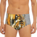 Tiger Painting Print Men's Triangle Swim Briefs