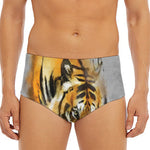 Tiger Painting Print Men's Triangle Swim Briefs