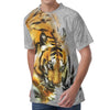 Tiger Painting Print Men's Velvet T-Shirt