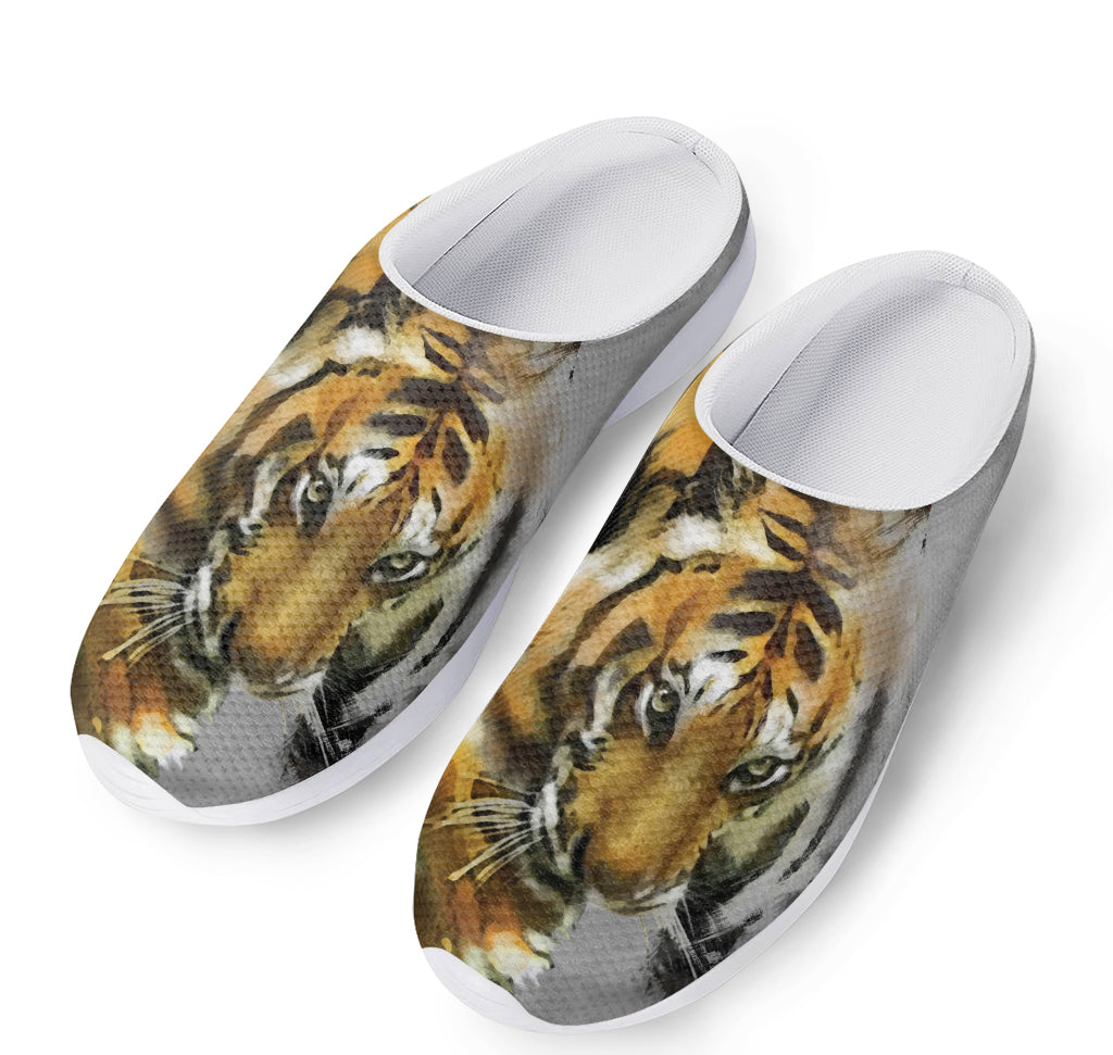 Tiger Painting Print Mesh Casual Shoes