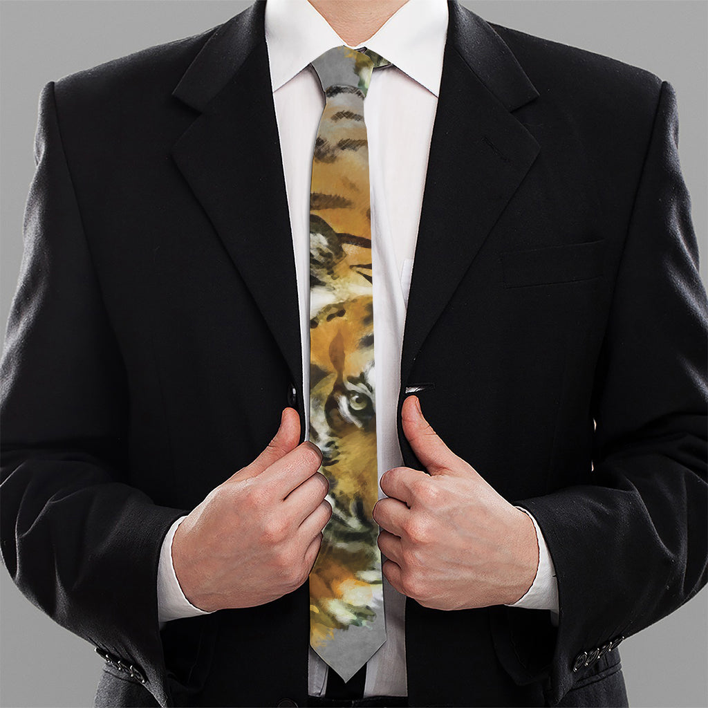 Tiger Painting Print Necktie