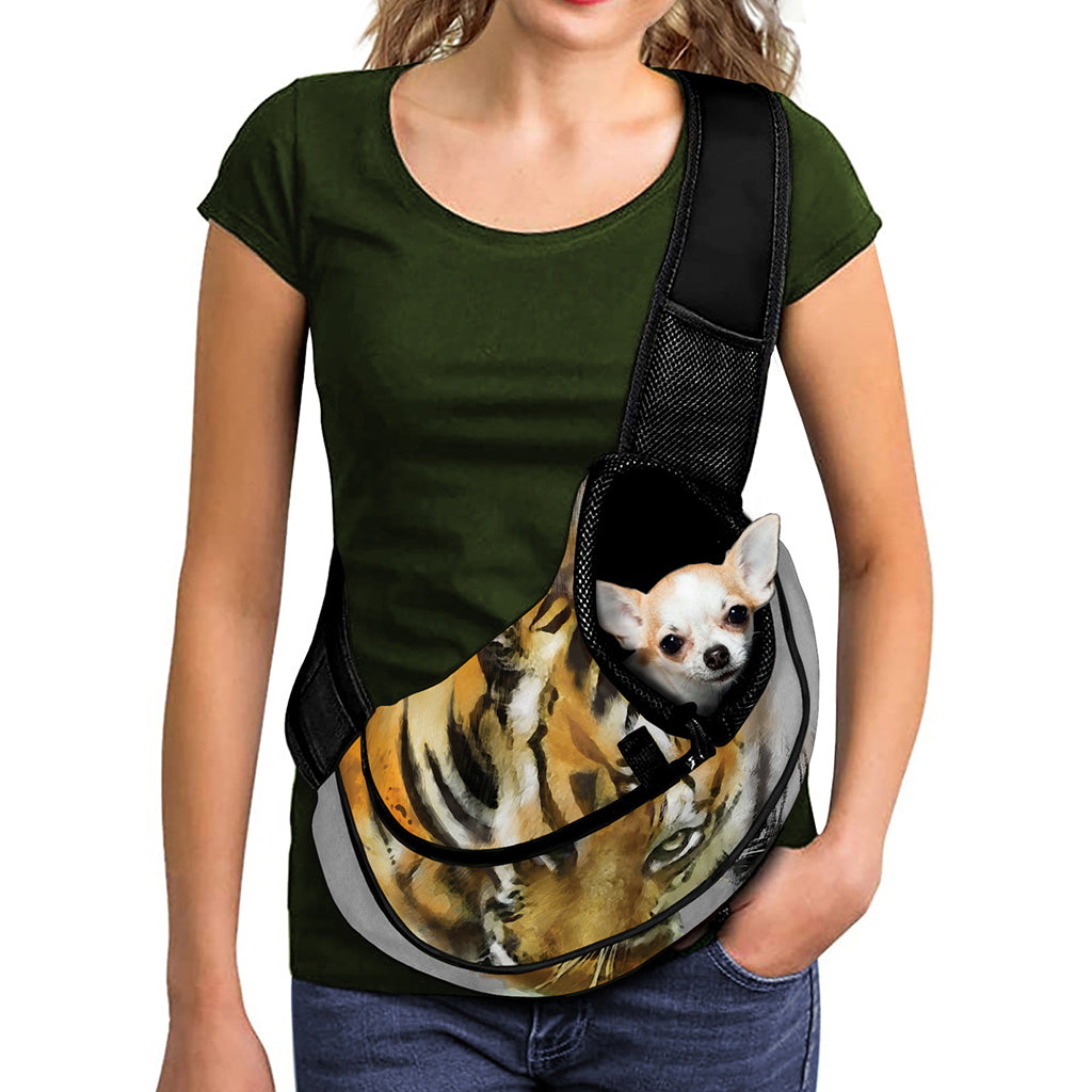 Tiger Painting Print Pet Sling Carrier
