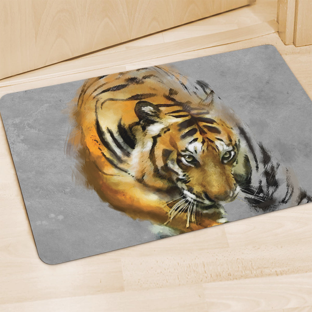 Tiger Painting Print Polyester Doormat