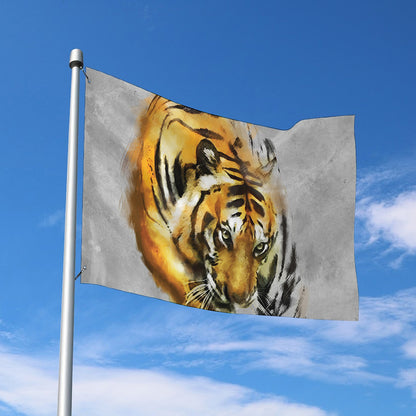 Tiger Painting Print Polyester Flag