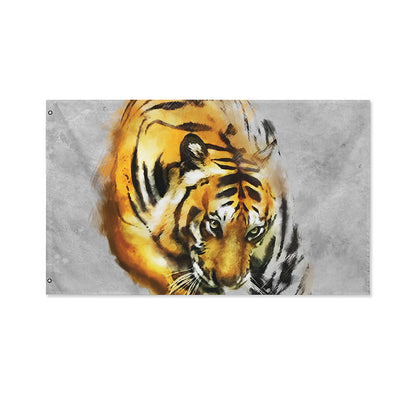 Tiger Painting Print Polyester Flag