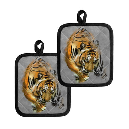 Tiger Painting Print Pot Holders