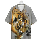 Tiger Painting Print Rayon Hawaiian Shirt