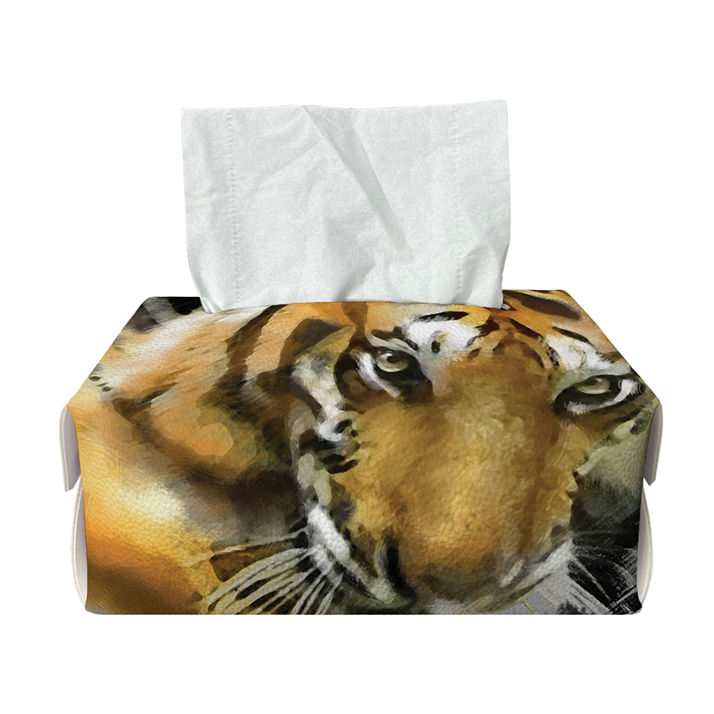 Tiger Painting Print Rectangle Tissue Box Cover