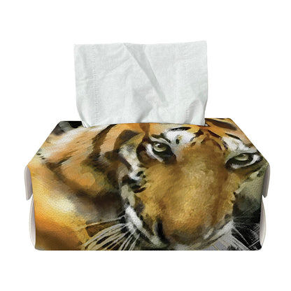 Tiger Painting Print Rectangle Tissue Box Cover