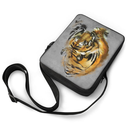 Tiger Painting Print Rectangular Crossbody Bag