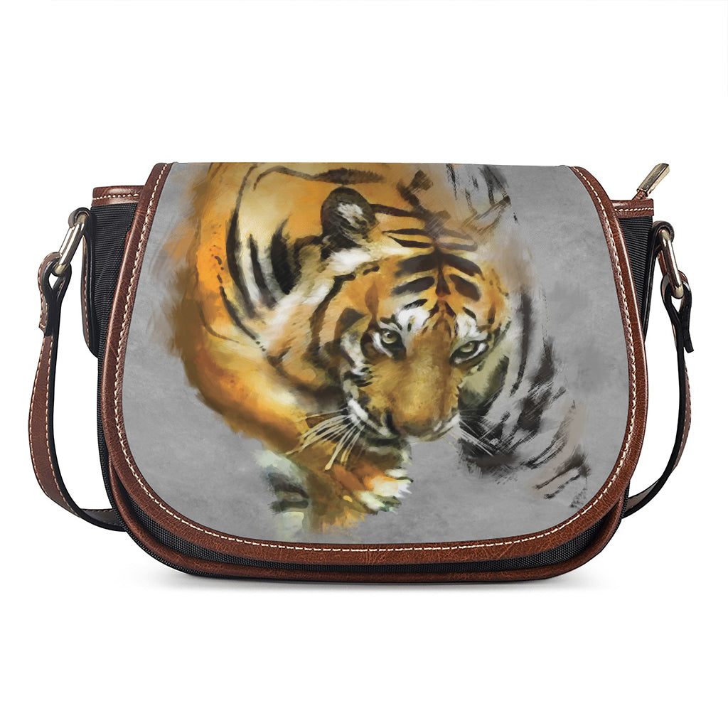 Tiger Painting Print Saddle Bag