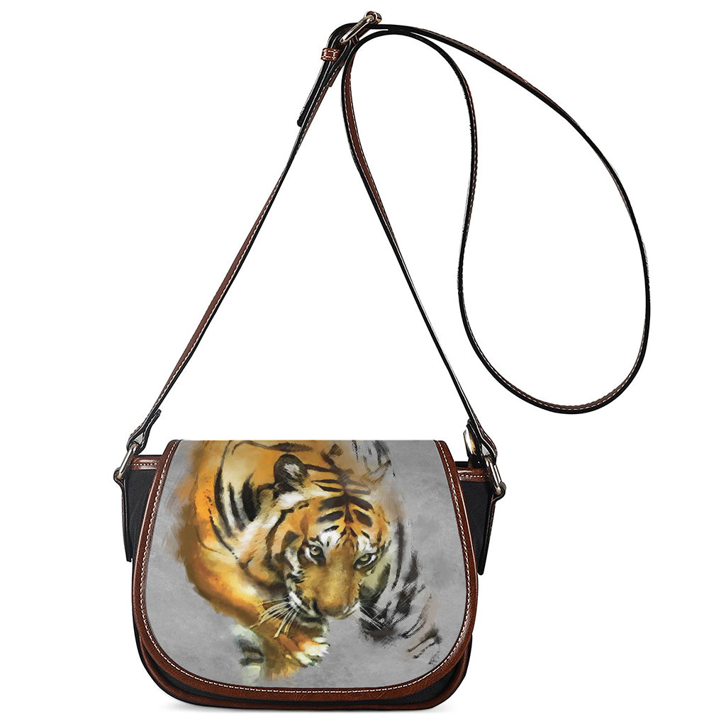 Tiger Painting Print Saddle Bag