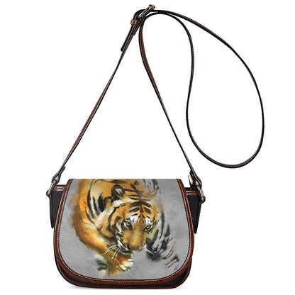 Tiger Painting Print Saddle Bag