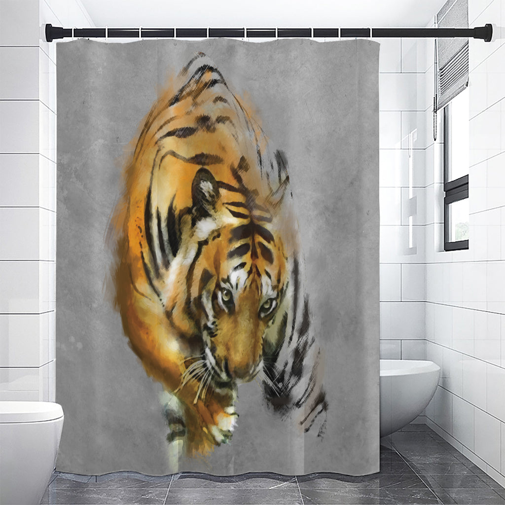 Tiger Painting Print Shower Curtain