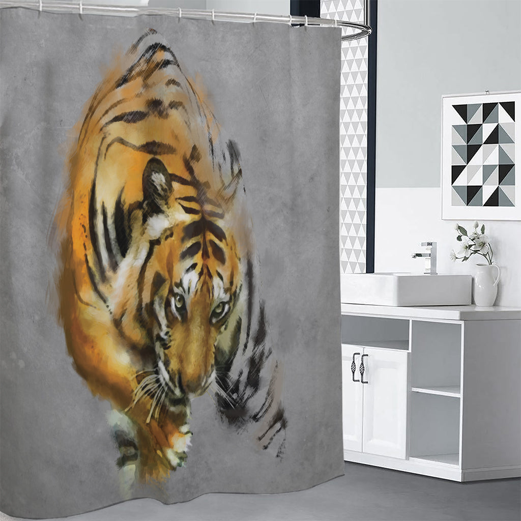 Tiger Painting Print Shower Curtain