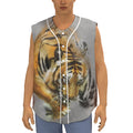 Tiger Painting Print Sleeveless Baseball Jersey