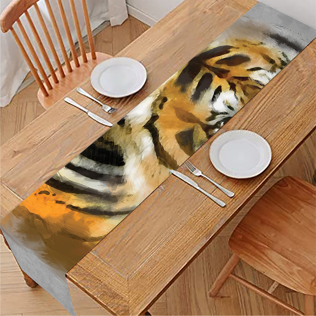 Tiger Painting Print Table Runner