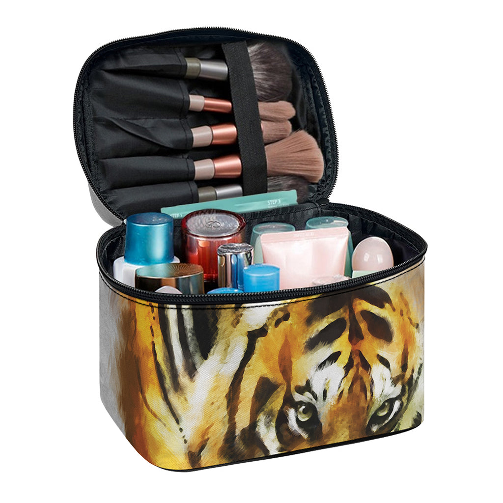 Tiger Painting Print Travel Makeup Bag