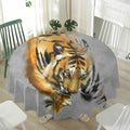 Tiger Painting Print Waterproof Round Tablecloth