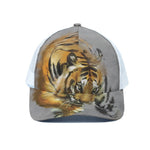 Tiger Painting Print White Mesh Trucker Cap