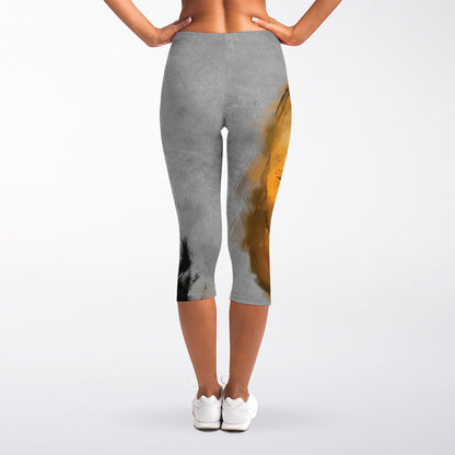 Tiger Painting Print Women's Capri Leggings