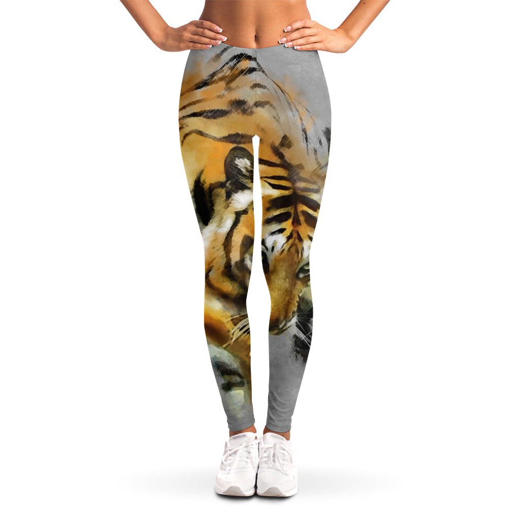 Tiger Painting Print Women's Leggings