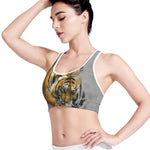 Tiger Painting Print Women's Sports Bra