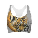 Tiger Painting Print Women's Sports Bra