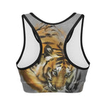 Tiger Painting Print Women's Sports Bra