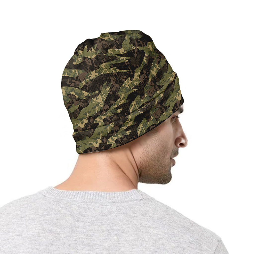 Tiger Stripe Camouflage Pattern Print Beanie