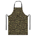 Tiger Stripe Camouflage Pattern Print Bib Apron With Pocket